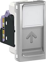 SCHNEIDER ELECTRIC Розетка UNICA MODULAR компьютерная RJ45 одиночная категория 6 UTP 1 модуль алюминий (NU341430)