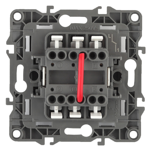 ЭРА Выключатель двойной, 10АХ-250В, б.л., , чёрный,12-1004-06 (Б0014656) фото 2