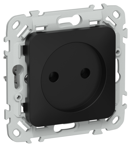 FLITE Розетка без заземления без защитных шторок безвинтовое крепление 10А черный (FI-R10-10-1-K02)