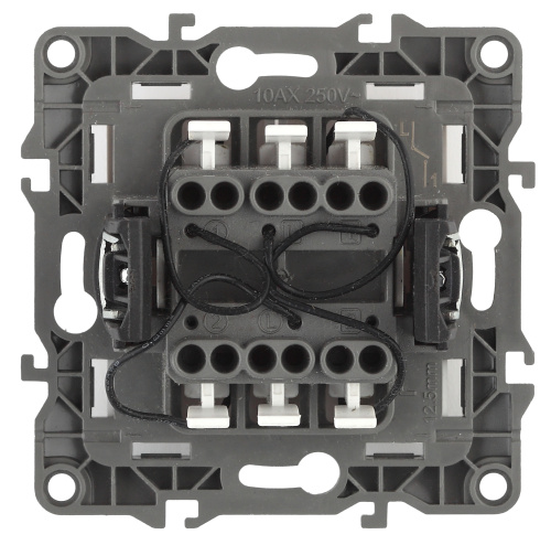 ЭРА Выключатель двойной с подсветкой, 10АХ-250В, , шампань,12-1105-04 (Б0014660) фото 2