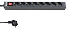 Блок розеток для 19' шкафов горизонтальный 8 розеток SHT19-8SH-S-2.5EU (26450)
