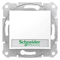SCHNEIDER ELECTRIC Sedna Выключатель кнопочный с надписью с подсветкой белый SDN1600321 (SDN1600321)