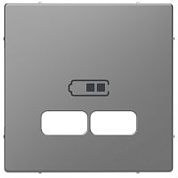 SCHNEIDER ELECTRIC Накладка центральная MERTEN D-Life для USB механизма 2.1А нержавеющая сталь (MTN4367-6036)