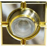 FERON Светильник ИВО-50w 12в G5.3 поворотный квадратный титан/золото (098Т-S тит/зол.) (17660)
