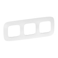 LEGRAND Valena ALLURE Рамка 3 поста тиснение белое универсальная (754373 )