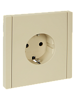 IEK FORTE&PIANO Розетка 1-местная с заземлением с защитными шторками винтовое крепление 16А FP415 ваниль  (FP-R14-16-K10)