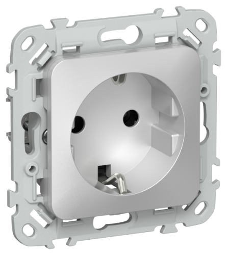 FLITE Розетка с заземлением без защитных шторок безвинтовое крепление 16А алюминий (FI-R11-16-1-K47) FLITE Розетка с заземлением без защитных шторок безвинтовое крепление 16А алюминий (FI-R11-16-1-K47)