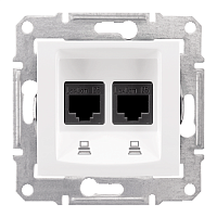 SCHNEIDER ELECTRIC Sedna Розетка компьютерная RJ45х2 категория 5e в рамку белая (SDN4400121)
