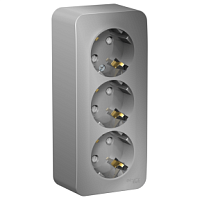 SCHNEIDER ELECTRIC Розетка BLANCA наружная трехпостовая, с заземлением, со шторками, с изолирующей пластиной, 16А, 250 (BLNRA011313)