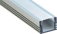 FERON Профиль накладной алюминиевый 2м матовый экран 2 заглушки 4 крепежа для светодиодных лент (CAB261) (10266)