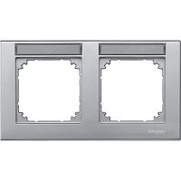 SCHNEIDER ELECTRIC Рамка 2 поста с полем для надписи M-PLAN горизонтальная алюминий (MTN472260)