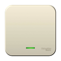 SCHNEIDER ELECTRIC Выключатель BLANCA одноклавишный наружный  (схема 1) с подсветкой и изоляционной пластиной 10а 250b (BLNVA101112)