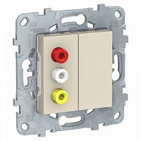 SCHNEIDER ELECTRIC Розетка UNICA NEW 3 RCA бежевый (NU543144)