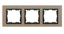 SIMON Рамка на 3 поста, S82N, медь - графит (стекло) (82837-34)