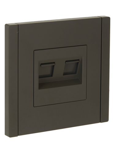 IEK FORTE&PIANO Розетка компьютерная двойная RJ45 кат.5E FP333 серый  (FP-K20-1-K03)