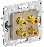 IEK SKANDY Аудиорозетка 4-местная SK-A01Sh шампань  (SK-S40-K37)