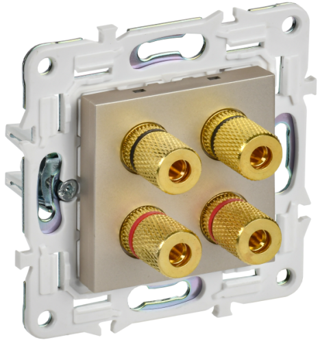 IEK SKANDY Аудиорозетка 4-местная SK-A01Sh шампань  (SK-S40-K37)