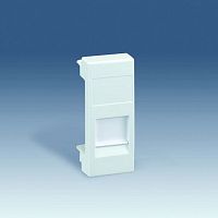 SIMON Адаптер на 1 RJ45(12) 75528-, 75540-, 75541-, 75544-39, узкий, шторка, S82C, белый (82585-60)