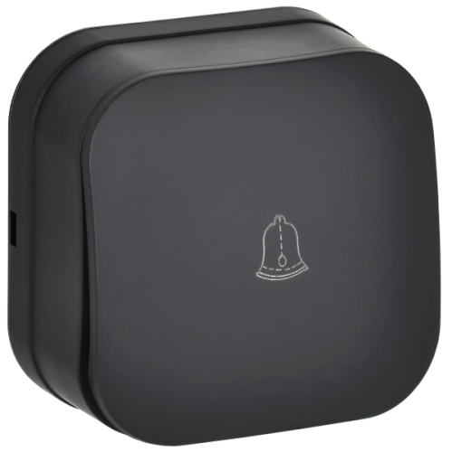 IEK GLORY Выключатель 1-клавишный для открытой установки самовозвратный 10А ВСс20-1-0-ХЧм черный матовый  (EVH14-K02M-10)