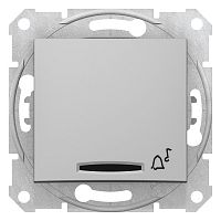 SCHNEIDER ELECTRIC Sedna Выключатель кнопочный с подсветкой алюминий SDN1700160 (SDN1700160)