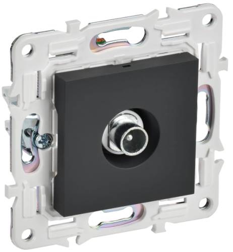 IEK SKANDY Розетка TV проходная SK-A17G графит  (SK-A10-P-K53)