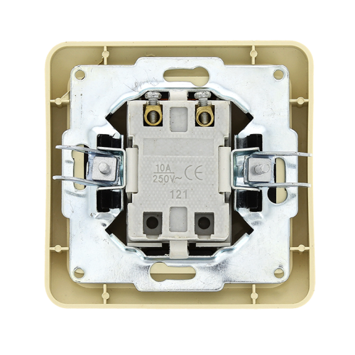 EKF Лондон Выключатель одноклавишный с индикатором 10А бежевый (EEV10-121-20) фото 3