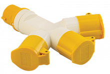 EKF Розетка трехлучевая 1013-4h 2Р+РЕ 16А 110В IP44 (ps-1013-4h-16-110)