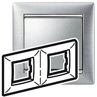 LEGRAND VALENA Рамка 2 поста горизонтальная матовый алюминий (770332 )