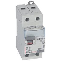 LEGRAND Выключатель дифференциального тока  (УЗО) DX3 2П 63А 300мА-АC-S (411543 )
