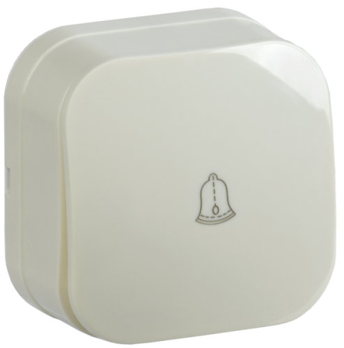 IEK GLORY Выключатель одноклавишный  наружный самовозвратный кремовый (EVH14-K33-10)