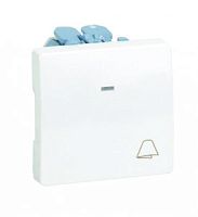 SIMON Кнопка клавишная свет с подсветкой, 10А 250В, S27 белый (27161-65)