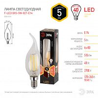 ЭРА Лампа светодиодная филаментная F-LED BXS-5W-827-E14  (филамент, свеча на ветру, 5Вт, тепл, E14  (10/1 (Б0043436) ЭРА Лампа светодиодная филаментная F-LED BXS-5W-827-E14  (филамент, свеча на ветру, 5Вт, тепл, E14  (10/1 (Б0043436)