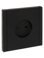 IEK FORTE&PIANO Розетка 1-местная без заземления с защитными шторками винтовое крепление 10А FP117 черный  (FP-R13-10-K02)