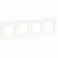 SCHNEIDER ELECTRIC Рамка UNICA STUDIO четырехпостовая белый/белый (NU280818)