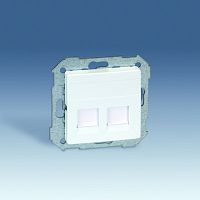 SIMON Адаптер на 2 RJ45 75542-30, шторки, S82, белый (82009-30)