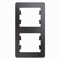 SCHNEIDER ELECTRIC GLOSSA Рамка 2-постовая вертикальная графит (GSL001306)