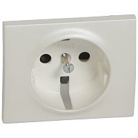 LEGRAND Galea Life Панель лицевая для розетки с заземлением со шторками pearl (771521 )