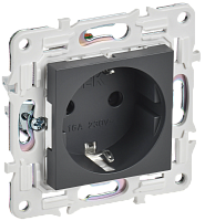 IEK SKANDY Розетка с заземлением с защитными шторками 16А безвинтовое крепление SK-R06T титан  (SK-R14-16-1-K48)