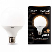 GAUSS Лампа светодиодная LED 16Вт 3000K G95 E27  (105102116)