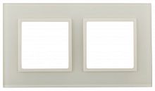 ЭРА Рамка на 2 поста, стекло,  Elegance, сл.кость+сл.кость, 14-5102-02 (Б0034489)
