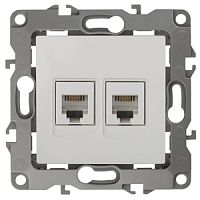 ЭРА Розетка телефонная двойная 2XRJ11, , слоновая кость, 12-3106-02 (Б0014718)