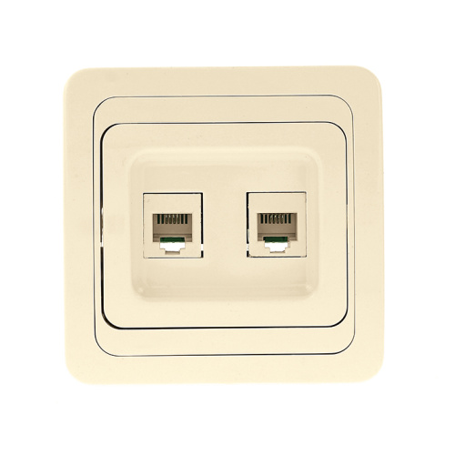 EKF Лондон Розетка двойная телефонная Phone бежевая (EET01-134-20) фото 2
