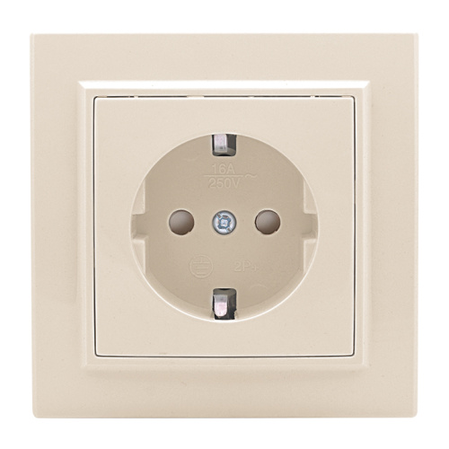 EKF Розетка одноместная СП с заземлением 16А бежевый с защитными шторками Минск (ERR16-028-200) EKF Розетка одноместная СП с заземлением 16А бежевый с защитными шторками Минск (ERR16-028-200)