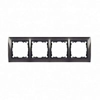 SIMON Рамка на 4 поста, S82, серый гранит - графит (82844-60)