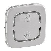 LEGRAND Valena ALLURE MyHome Лицевая панель для механизмов BUS/SCS С символом GEN-On-Off 2 модуля Алюминий (755369 )