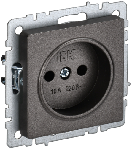 BRITE Розетка без заземления без защитных шторок 10А РС10-1-0-БрТБ темная бронза (BR-R10-10-K45)