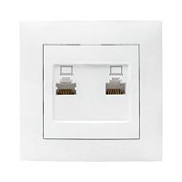 EKF Валенсия розетка компьютерная RJ-45 2-местная белая EKF PROxima (EWK02-035-10)
