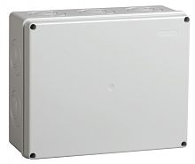 IEK Коробка КМ41342 распаячная для открытой проводки 240х195х90мм IP55 (RAL7035 монтажная плата кабельные вводы 5 шт) (UKO10-240-195-090-K52-55)