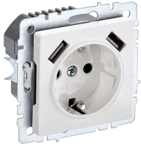 IEK BRITE Роз. с з/к/ш 16А с USB A+A 2,1А РЮш10-1-БрБ бел. IEK (BR-R14-16-U21-D21-K01) IEK BRITE Роз. с з/к/ш 16А с USB A+A 2,1А РЮш10-1-БрБ бел. IEK (BR-R14-16-U21-D21-K01)