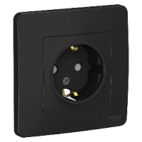 SCHNEIDER ELECTRIC BLANCA скрытой установки розетка с заземлением со шторками, 16А, 250В, антрацит (BLNRS001116)